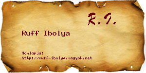 Ruff Ibolya névjegykártya